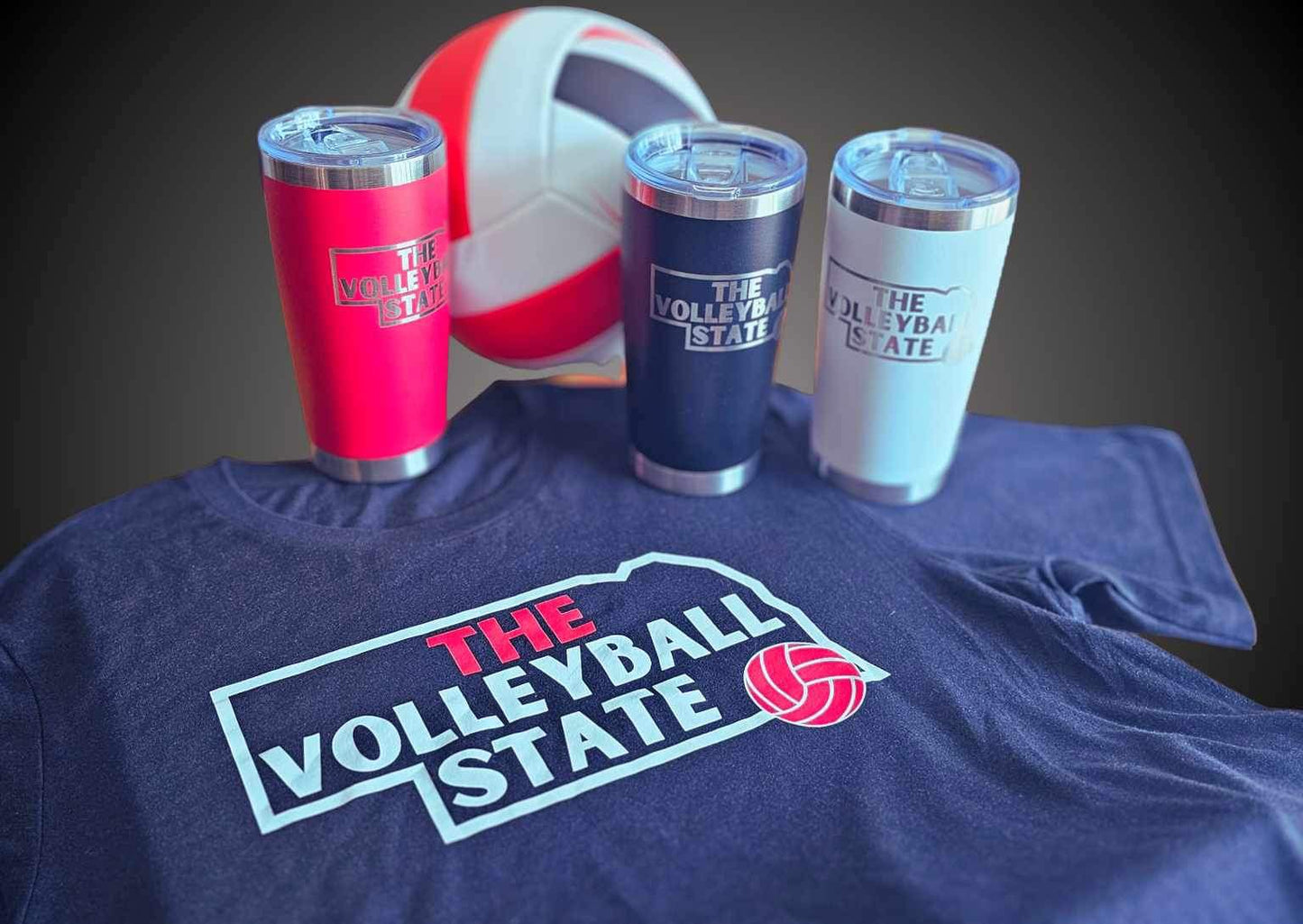 THE Volleyball State 20oz Tumbler / Travel Coffee Mug Laser Engraved