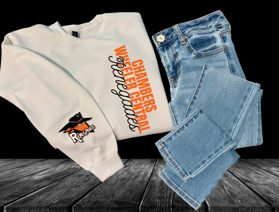 School Vertical Design Crewneck