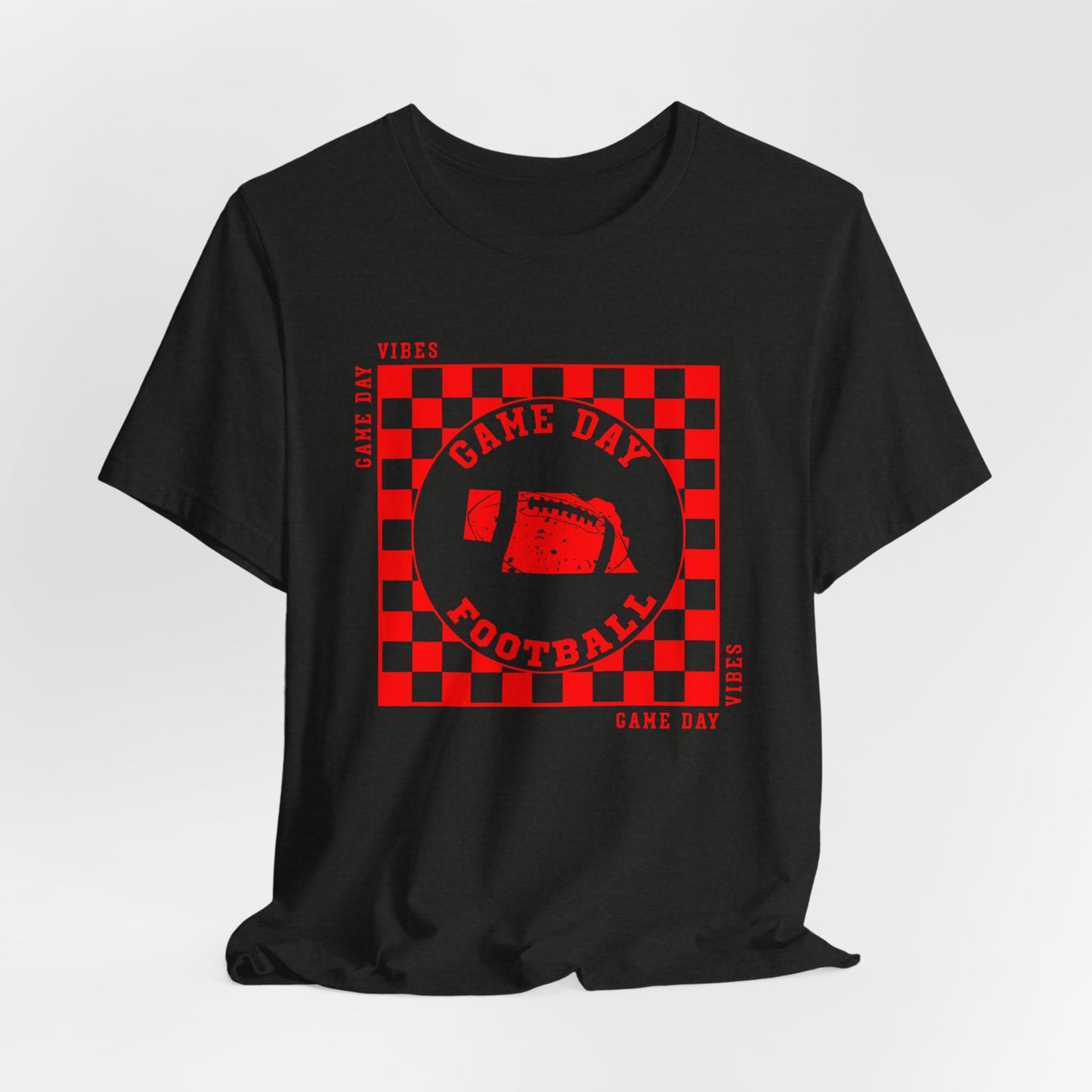 Checkered Game Day Volleyball and Football Adult Shirt