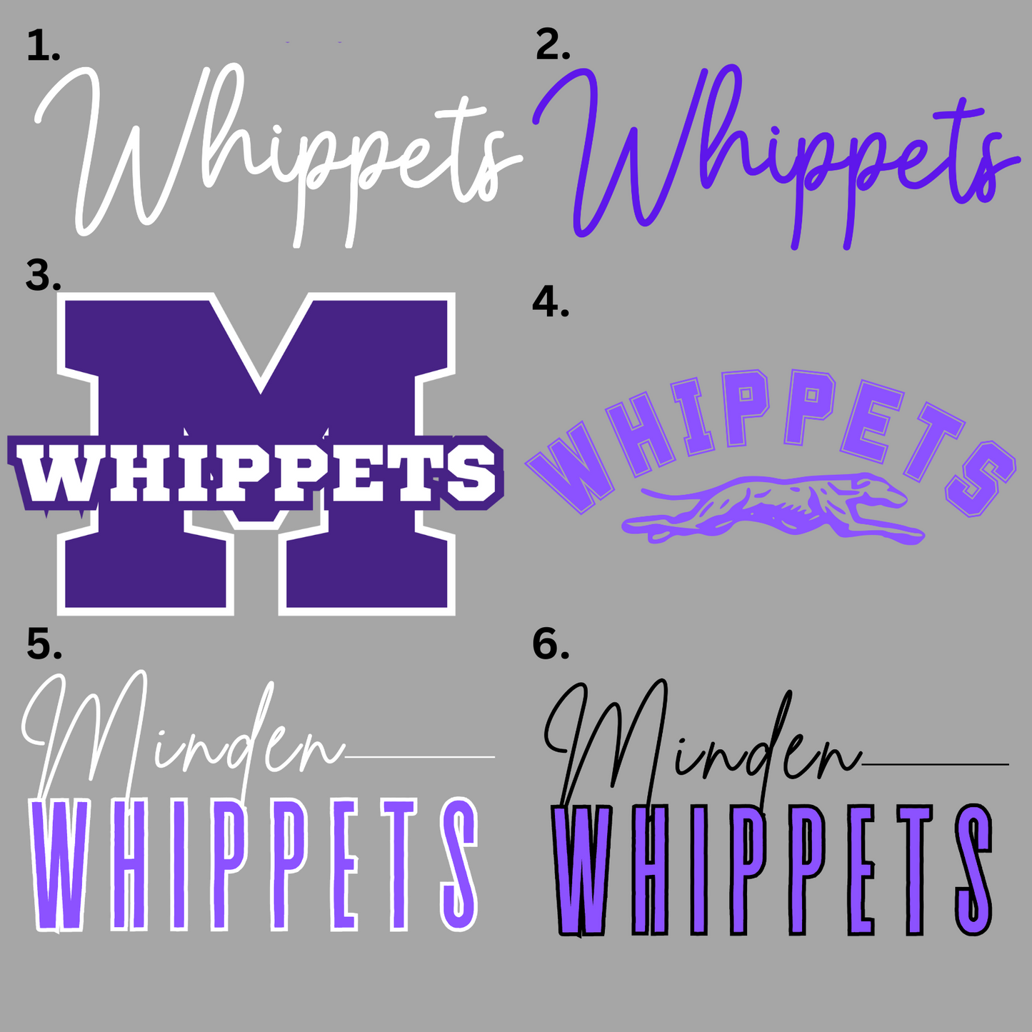 Minden Whippets Adult and Youth Crewneck Sweatshirts