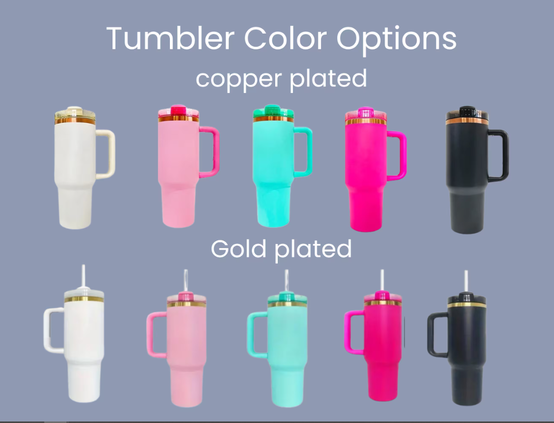 Birth Flower / Name Personalized Custom 40 oz Tumbler with Handle