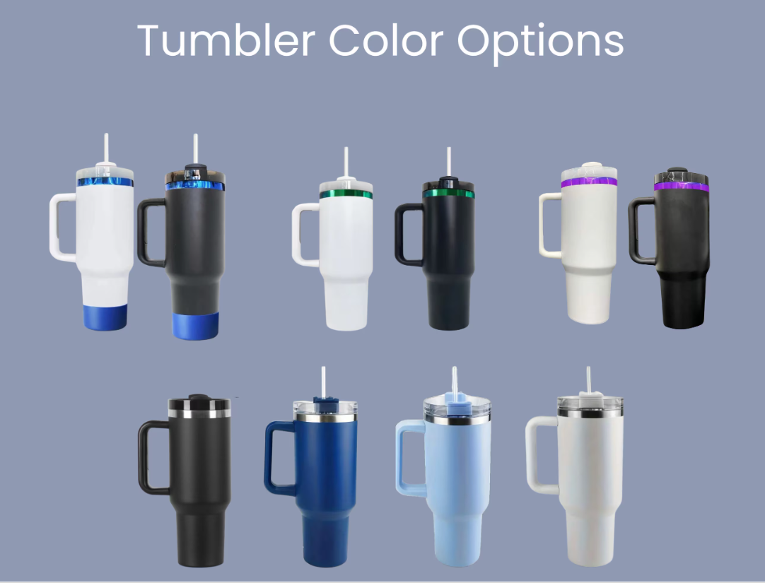 Birth Flower / Name Personalized Custom 40 oz Tumbler with Handle