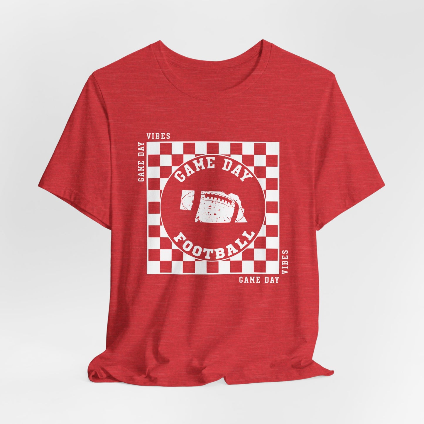 Checkered Game Day Volleyball and Football Adult Shirt
