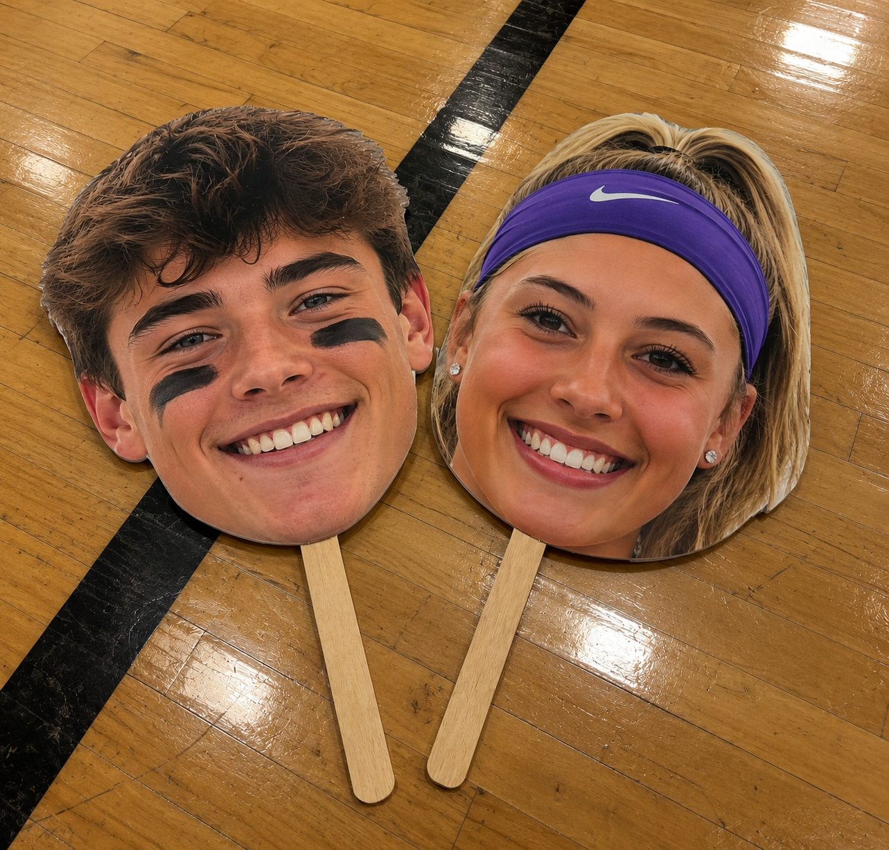 Custom Big Head on a Stick – 12" × 18" Personalized School Sports Fan Face Cutout