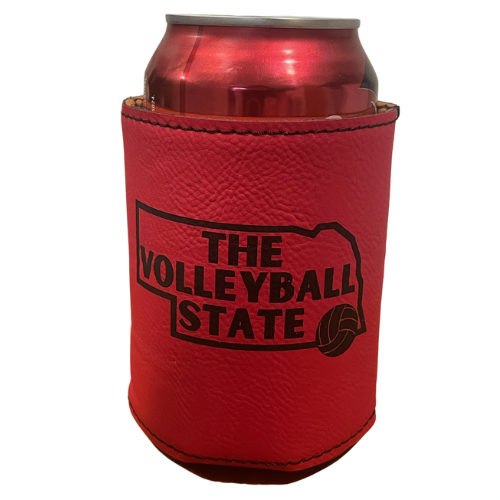 THE Volleyball State Leather/Leatherette Can Cooler