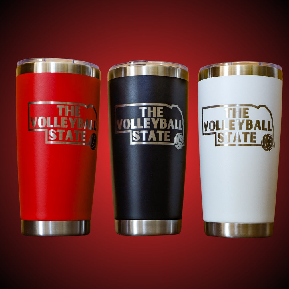 THE Volleyball State 20oz Tumbler / Travel Coffee Mug Laser Engraved