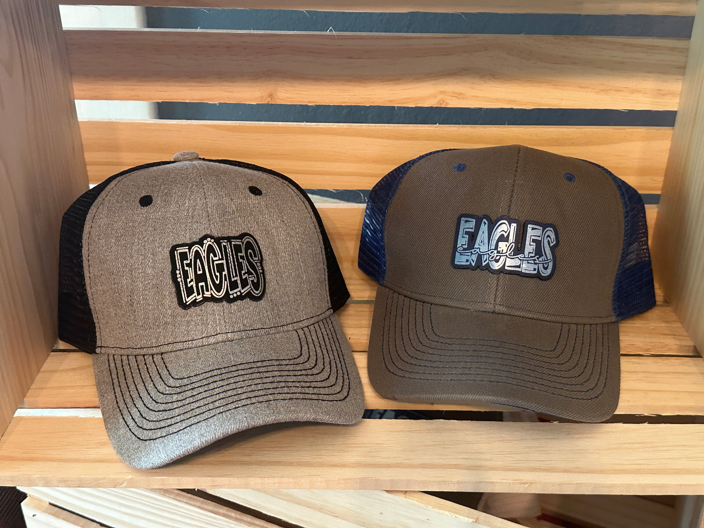 Custom School Team Hat Laser Engraved Leatherette Patches by