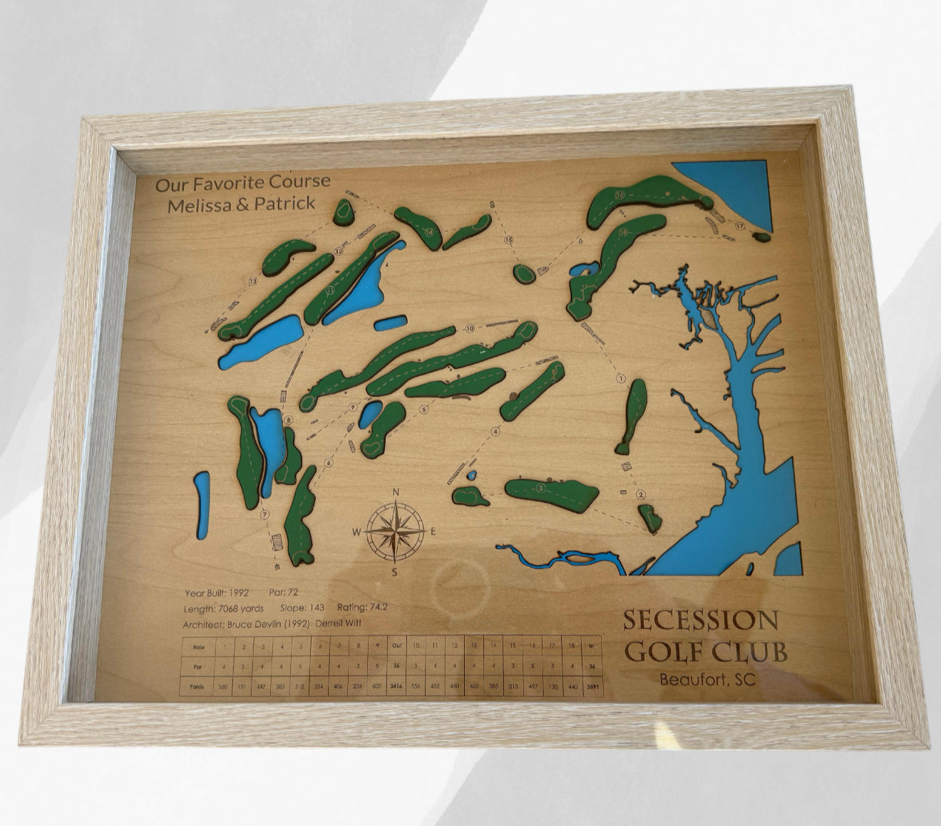 Custom Golf Course Map Engraved Golf Map Custom Golf Picture Wooden Golf Course Map Layered Golf Course Wood Map Custom Golf Gift for Golfer