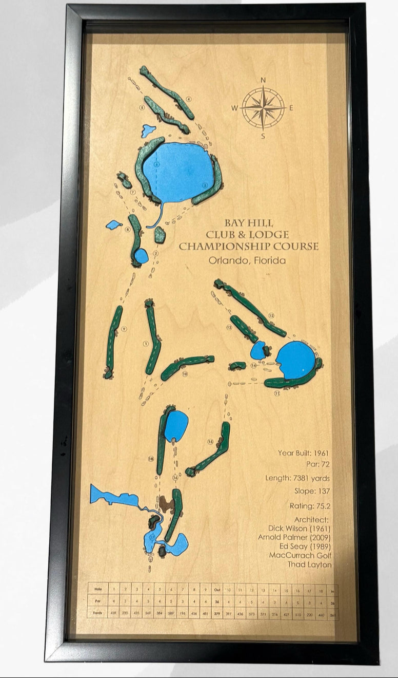 Custom Golf Course Map Engraved Golf Map Custom Golf Picture Wooden Golf Course Map Layered Golf Course Wood Map Custom Golf Gift for Golfer