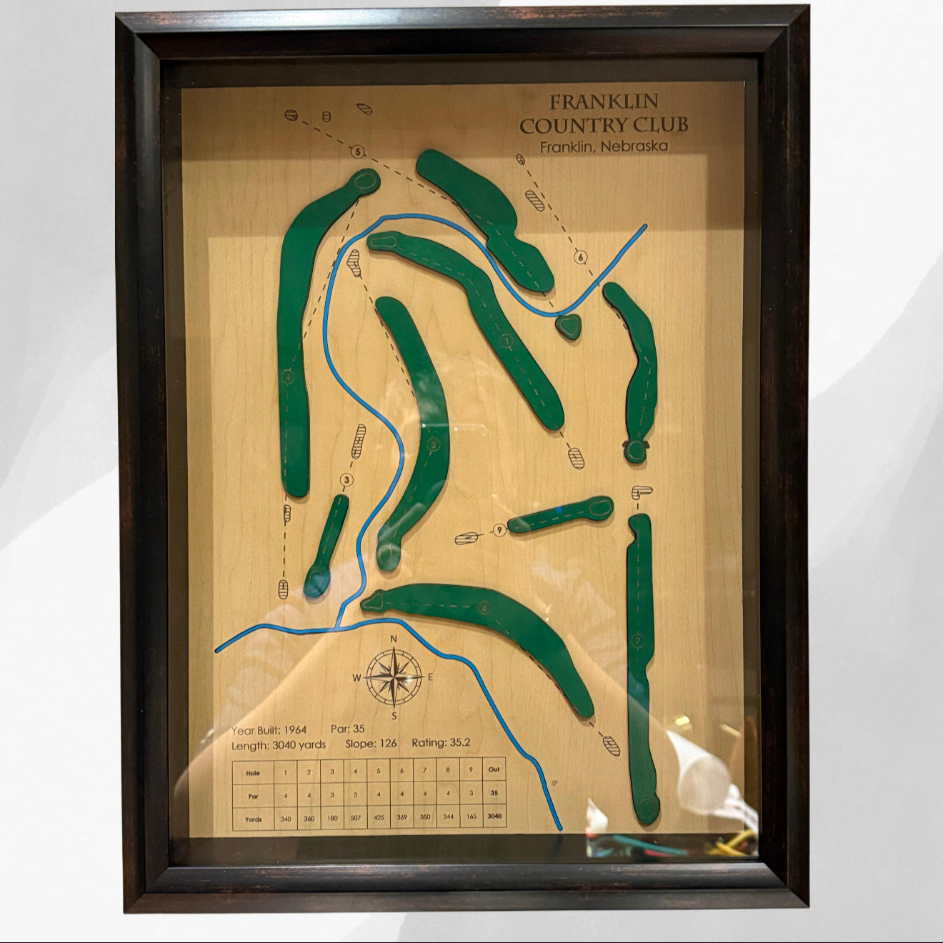 Custom Golf Course Map Engraved Golf Map Custom Golf Picture Wooden Golf Course Map Layered Golf Course Wood Map Custom Golf Gift for Golfer