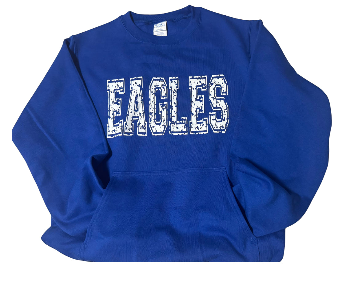 Eagles Distressed Kangaroo Pouch Crew