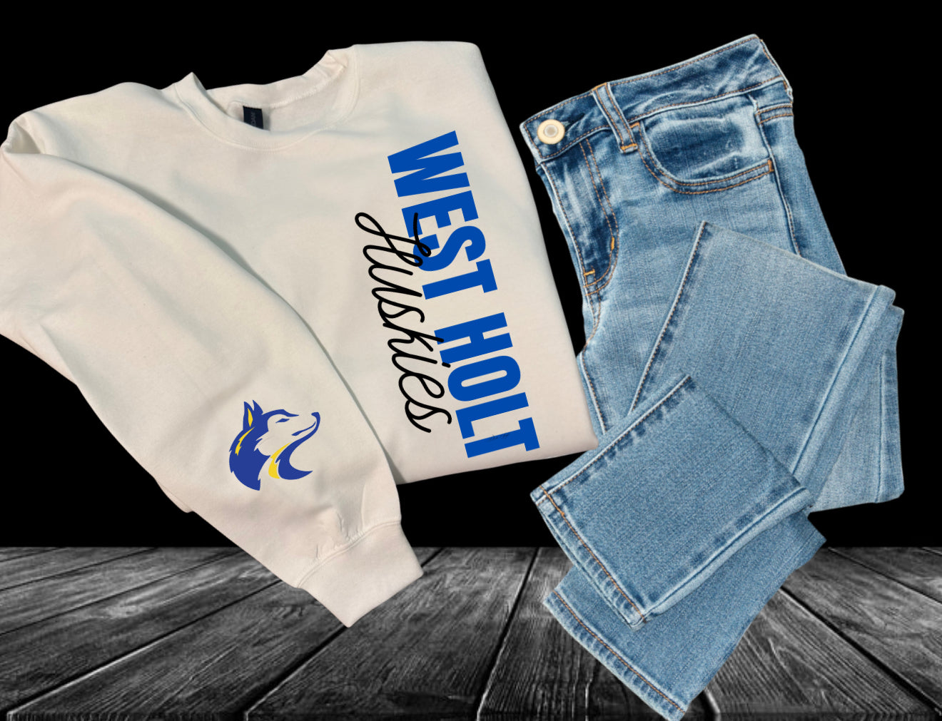 School Vertical Design Crewneck