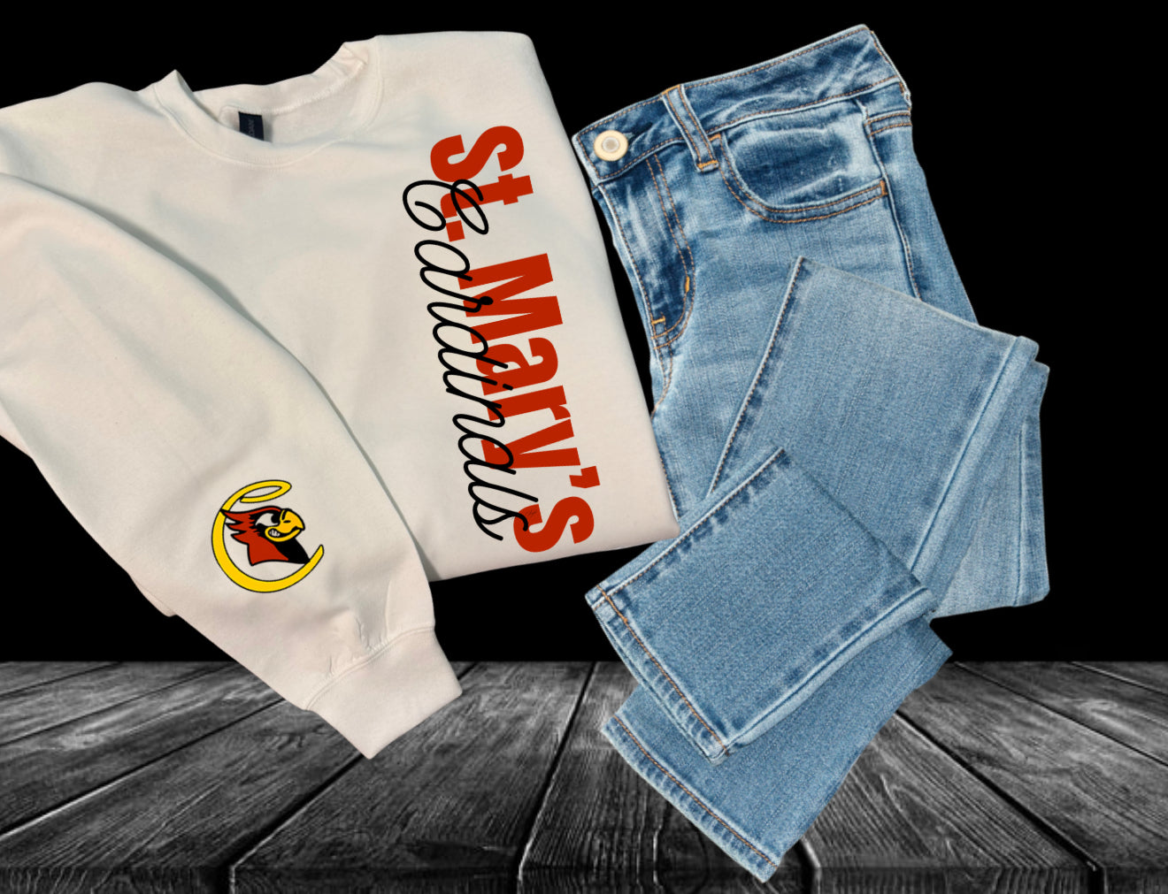 School Vertical Design Crewneck