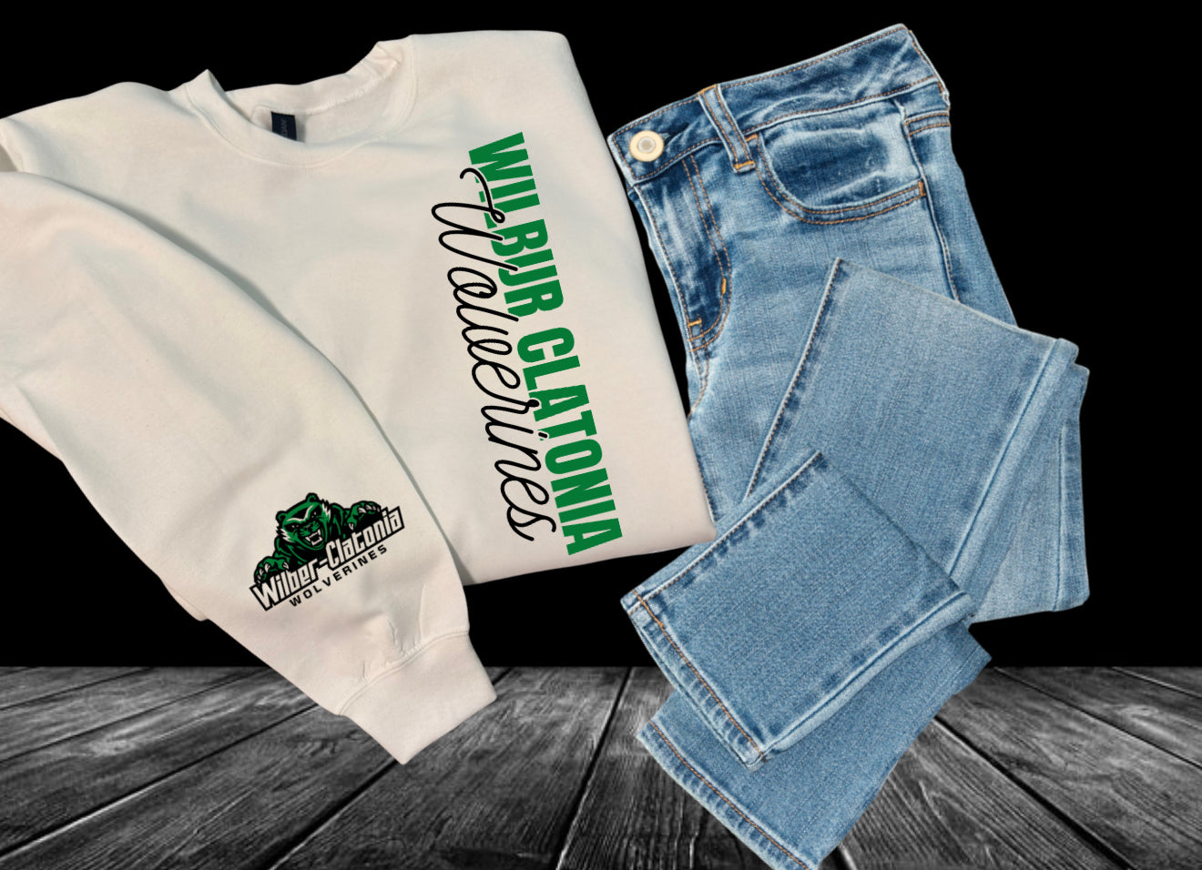 School Vertical Design Crewneck