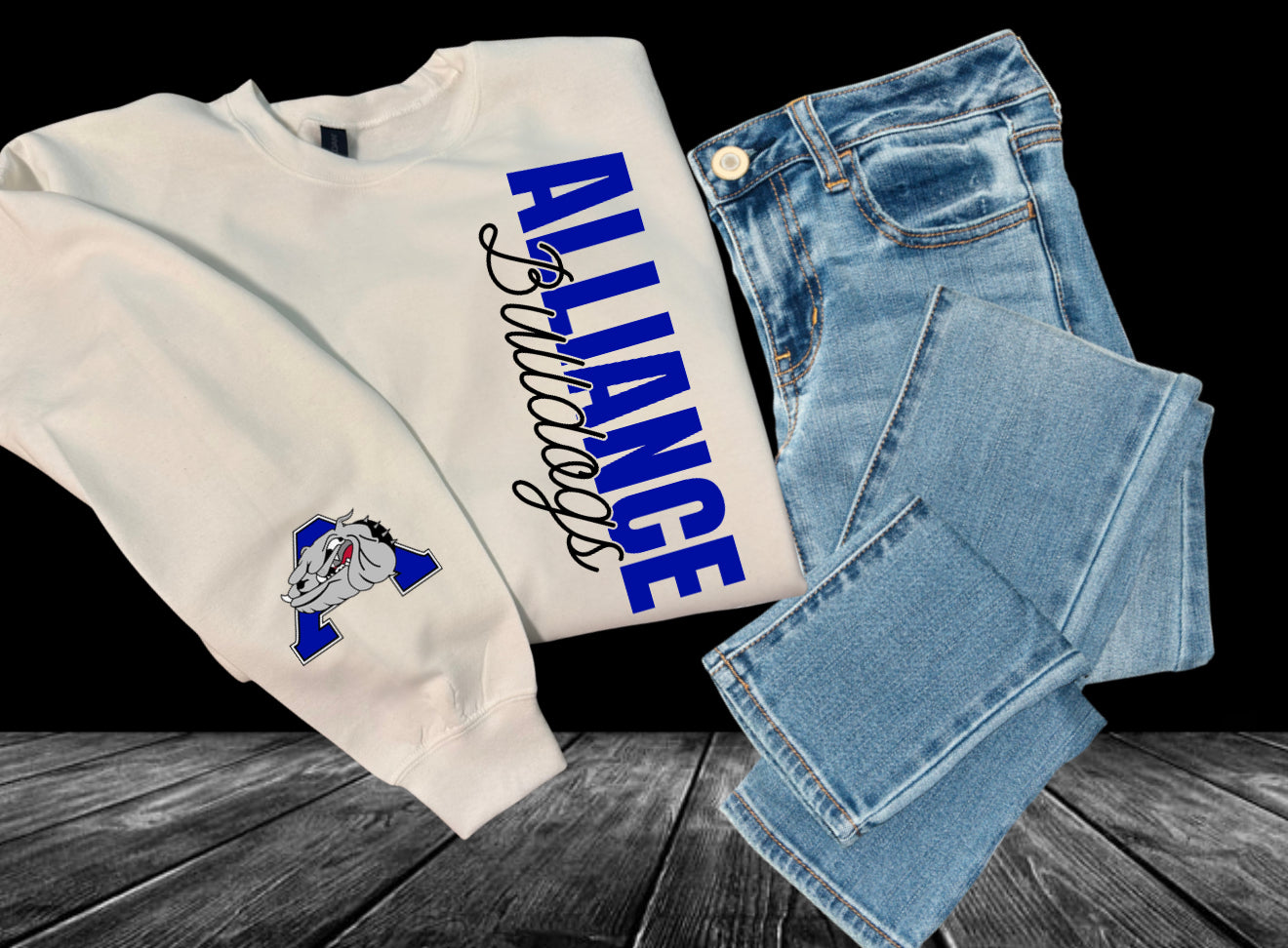 School Vertical Design Crewneck