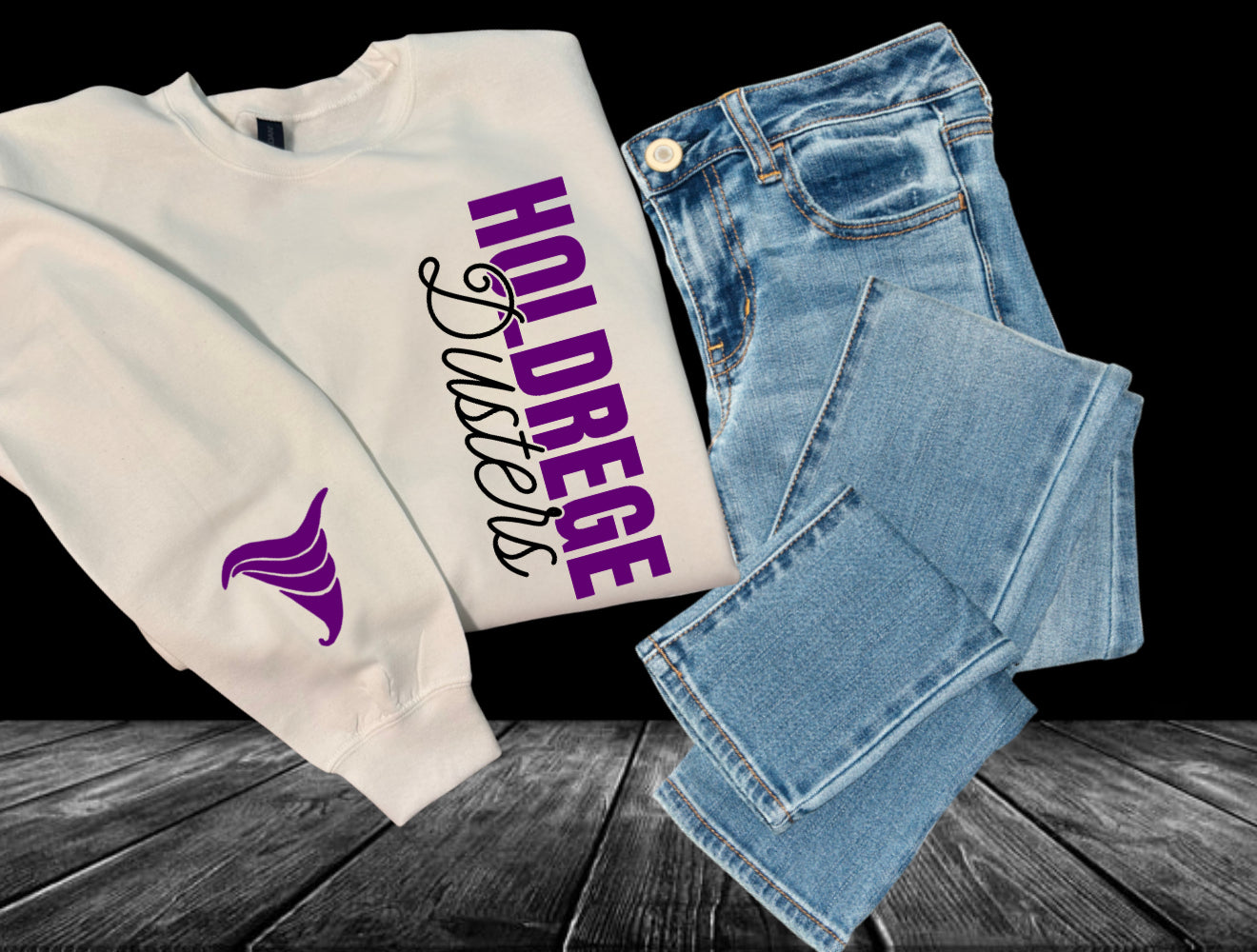 School Vertical Design Crewneck