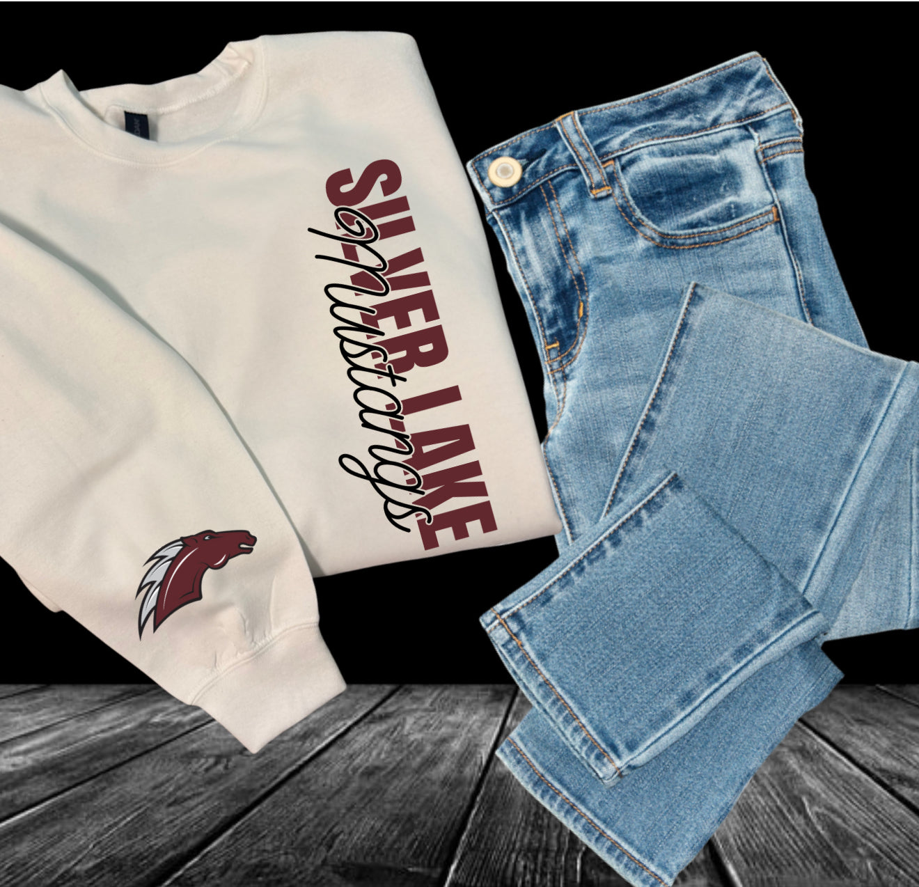 School Vertical Design Crewneck