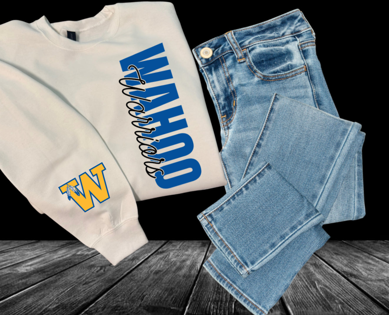 School Vertical Design Crewneck