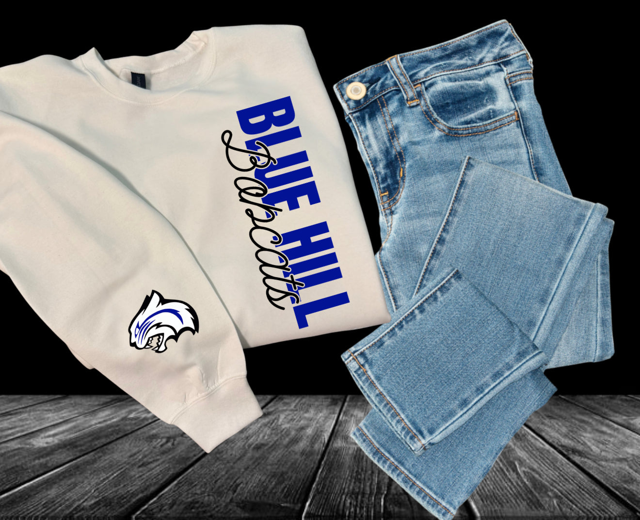 School Vertical Design Crewneck