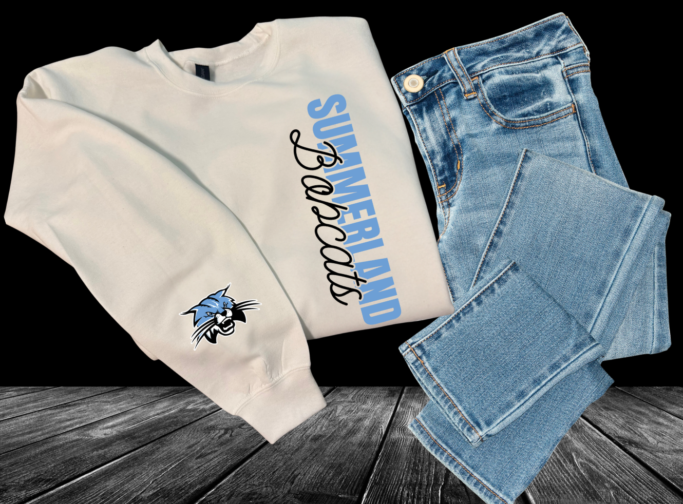 School Vertical Design Crewneck