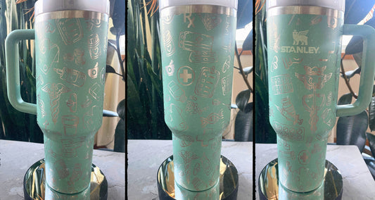 Pharmacist, Pharmacy Tech, Nurse, Laser Engraved Tumbler 40oz, Steel, Gold, Rainbow, Copper, Purple, Blue, custom 40oz tumbler with handle