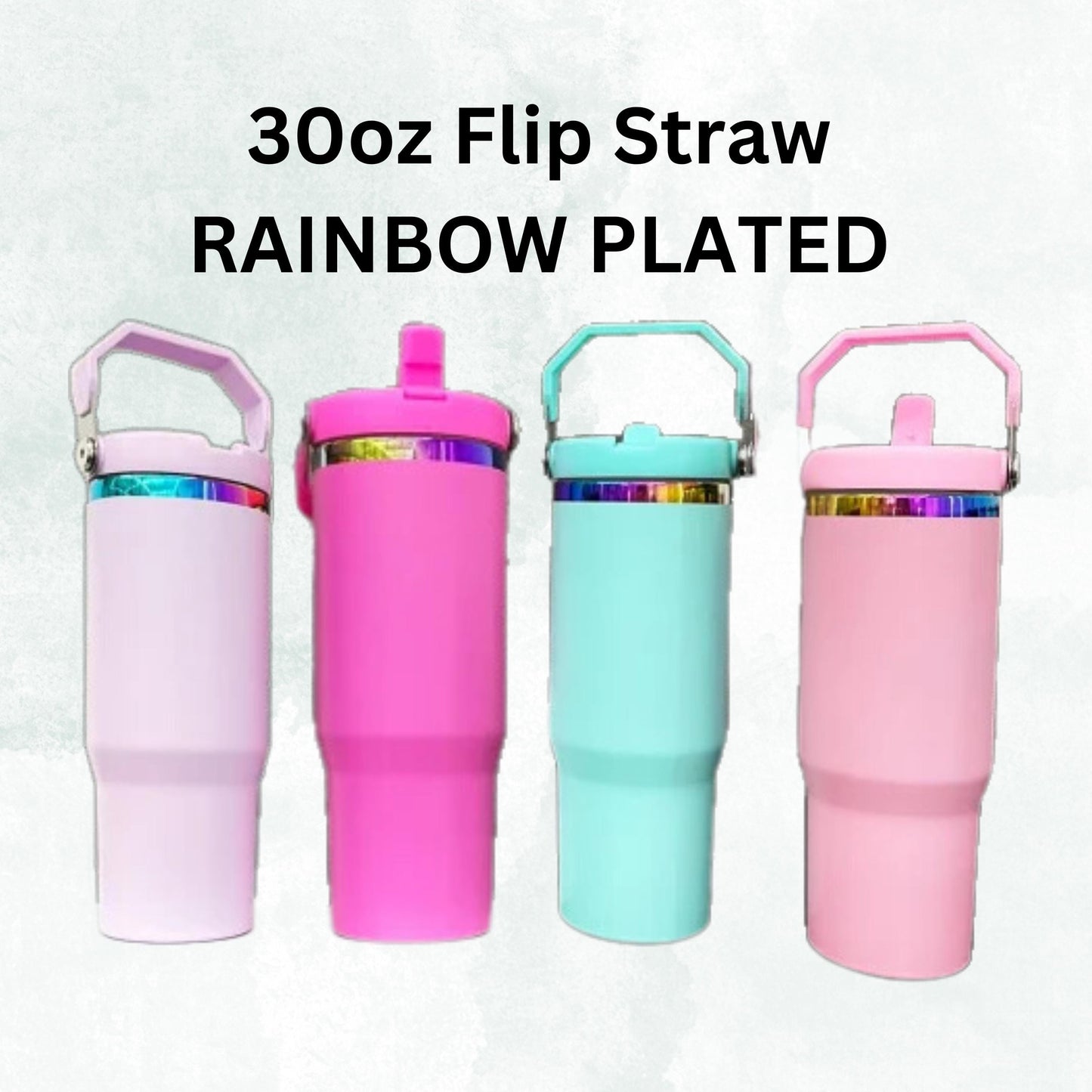 Horse Full Wrap, Personalized 30oz Tumbler with Flip Straw & Handle, RAINBOW, Gift For Her, 30 oz Travel Mug, birthday gifts