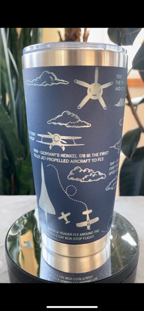 AVIATION HISTORY Laser Engraved Tumbler 20 OZ Coffee Mug