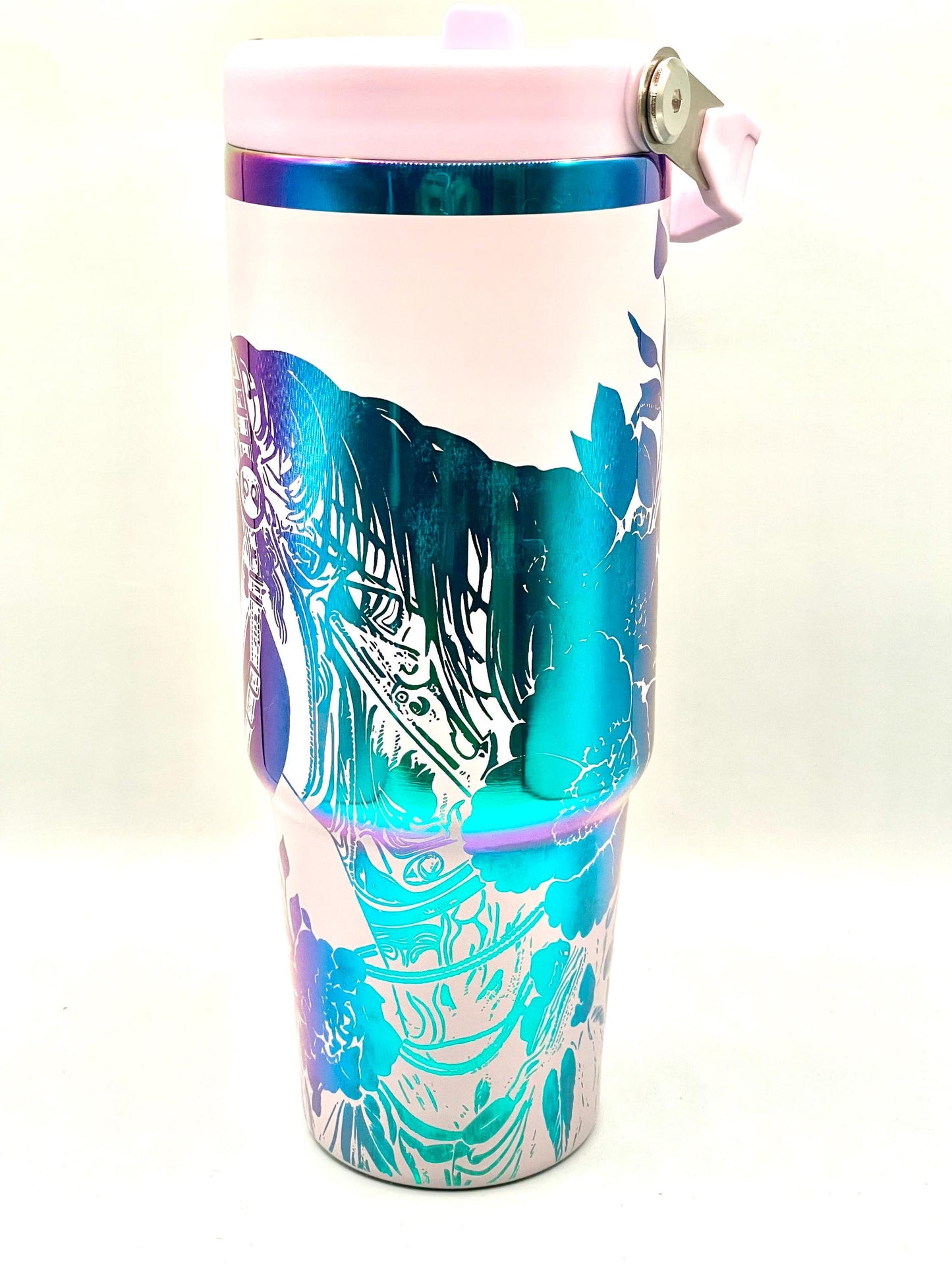Horse Full Wrap, Personalized 30oz Tumbler with Flip Straw & Handle, RAINBOW, Gift For Her, 30 oz Travel Mug, birthday gifts