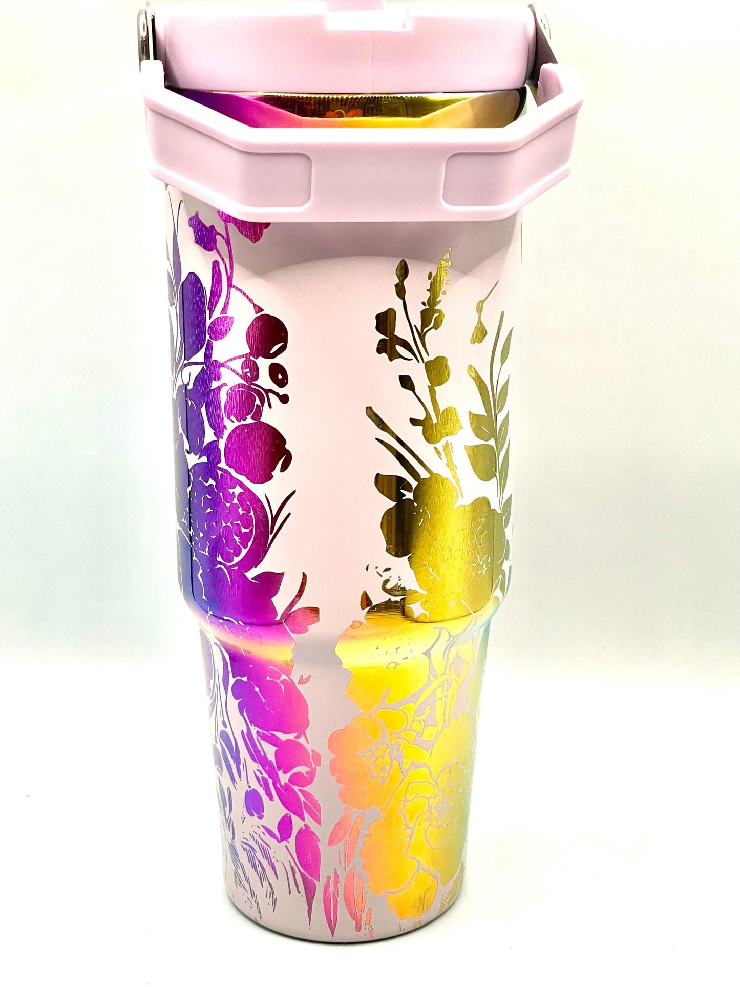 Horse Full Wrap, Personalized 30oz Tumbler with Flip Straw & Handle, RAINBOW, Gift For Her, 30 oz Travel Mug, birthday gifts
