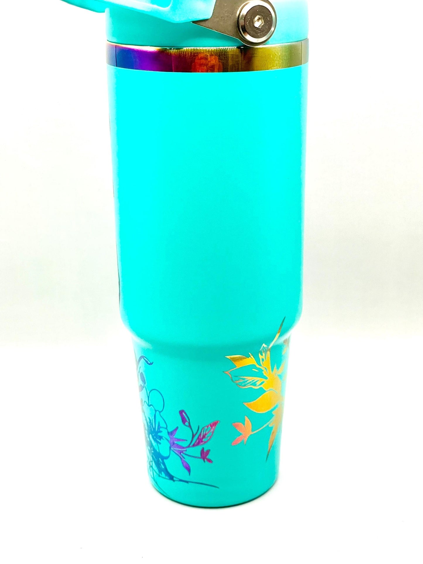 Horse Full Wrap, Personalized 30oz Tumbler with Flip Straw & Handle, RAINBOW, Gift For Her, 30 oz Travel Mug, birthday gifts