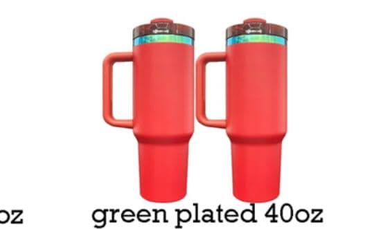 Christmas Holly Mistletoe Full Wrap 40oz Tumbler  White GreenBlack Steel, Green Gold, red  gold, red green plating, christmas gift, holiday