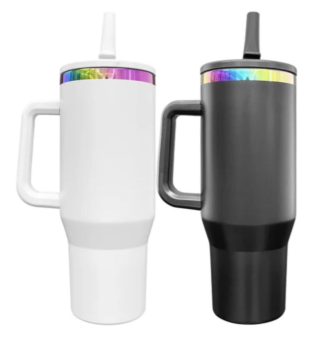 40oz Flip Straw Tumbler with Handle Leak Proof with Laser Engraved Personalization