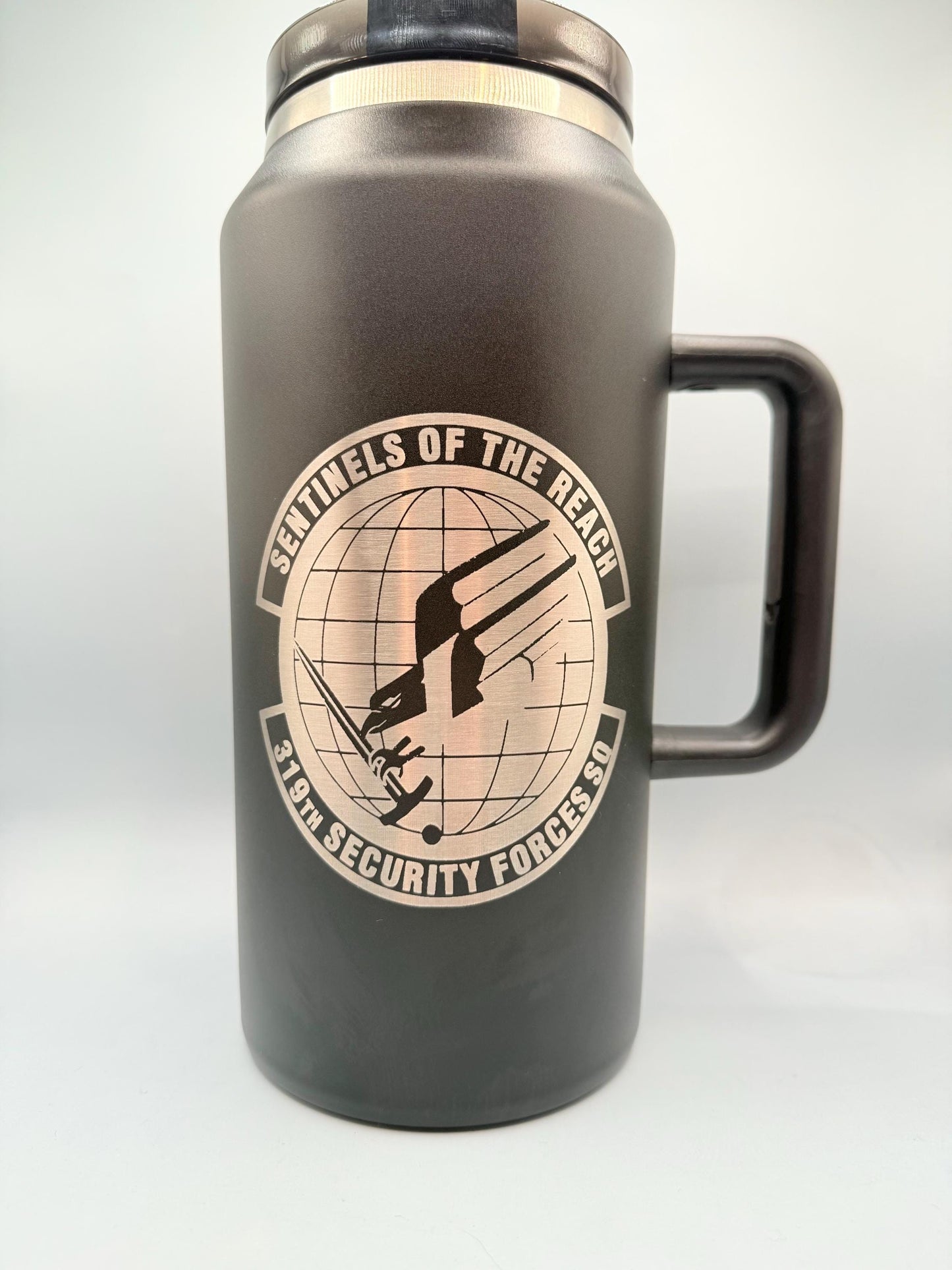 64 oz Tumbler with Handle and Straw , Large Tumbler in dark pink, teal, cream, and black, laser engraving available. Blank tumbler. Gifts