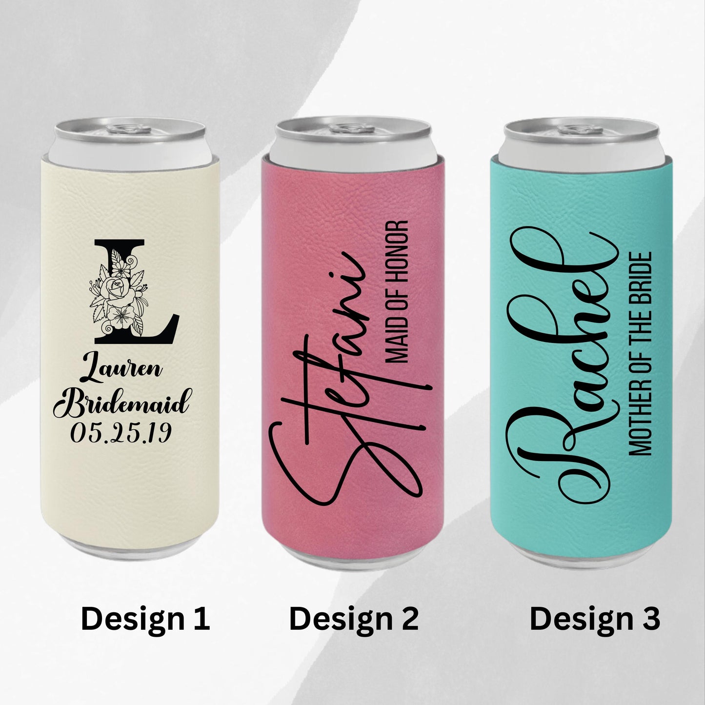 Floral Bridal / Wedding Party Skinny Can Cooler