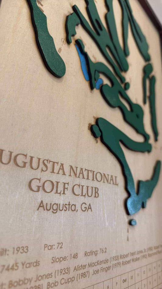 Custom Golf Course Map Engraved Golf Map Custom Golf Picture Wooden Golf Course Map Layered Golf Course Wood Map Custom Golf Gift for Golfer