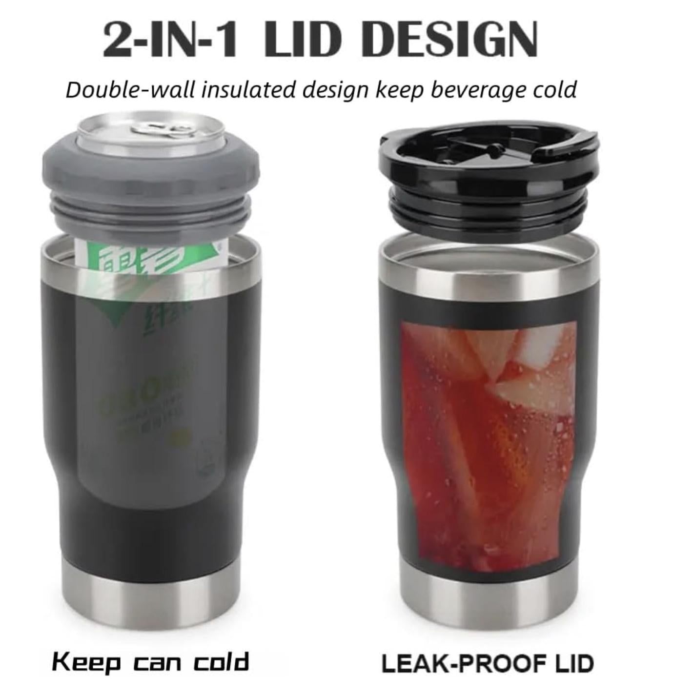 4 in 1 Can Cooler leakproof tumbler bottle opener slim regular bottles cans 12oz can cooler and 14o drink tumbler Customize logo or blank