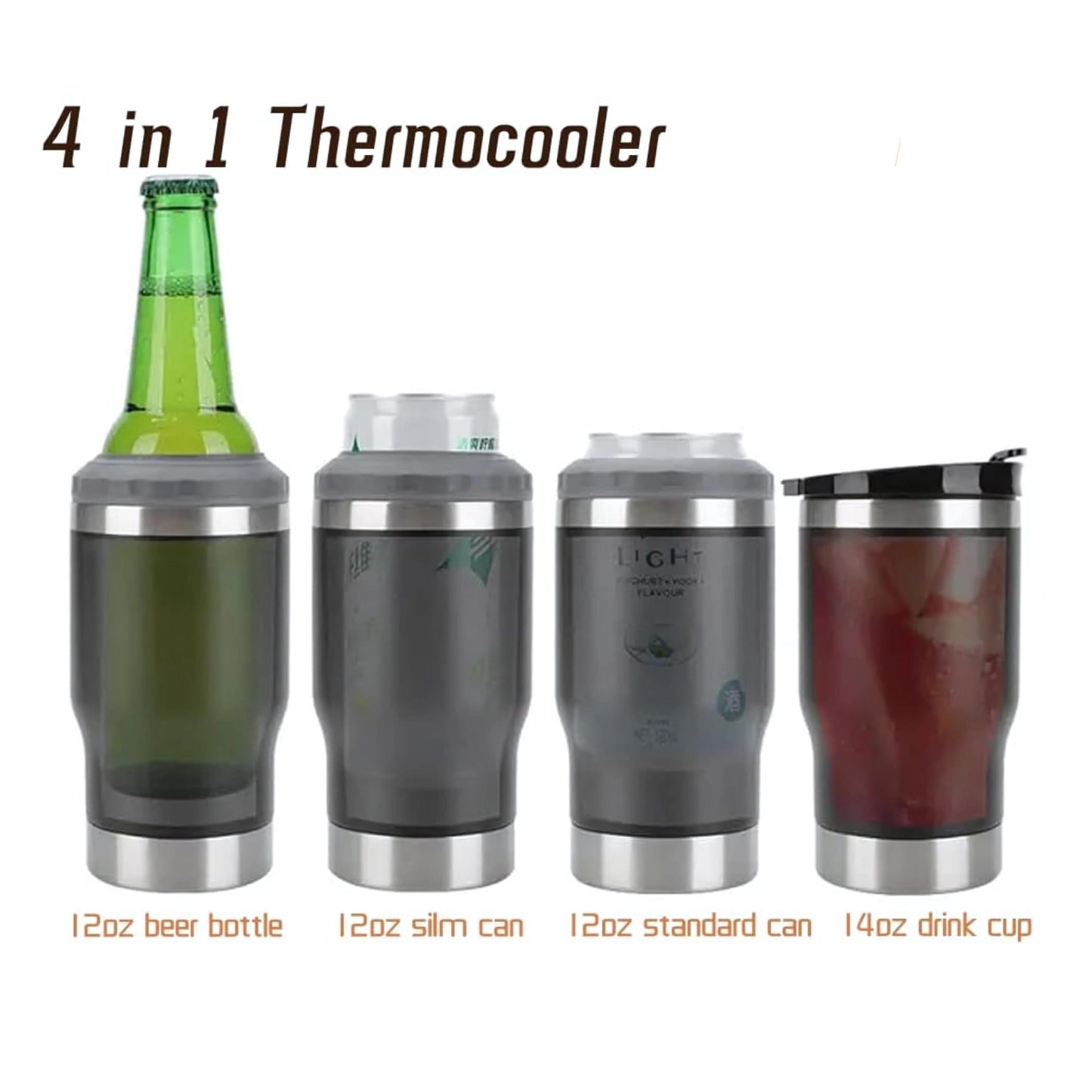 Wedding Bride and Groom 4 in 1 Hard Can Cooler , Bottle Opener, Tumbler with Lid