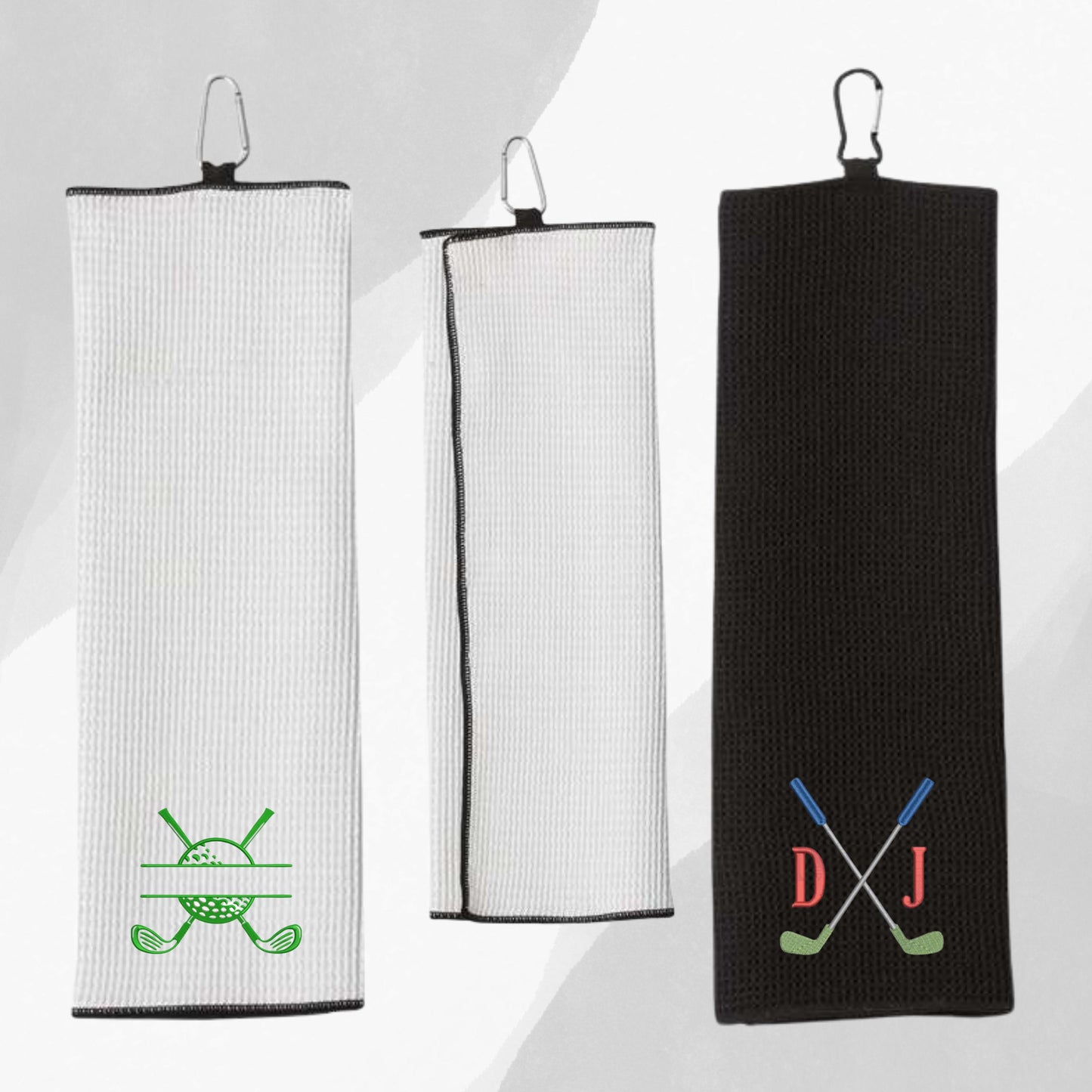 Embroidered Golf Towel - Your monogram, text, or business logo